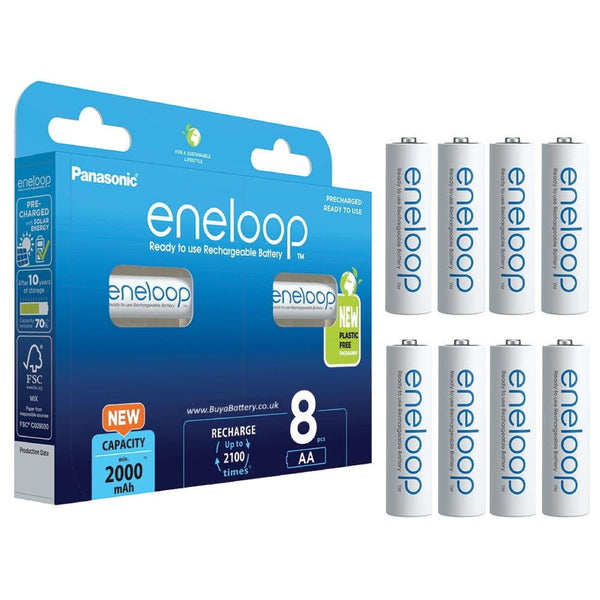 Panasonic Eneloop AA HR6 2000mAh Rechargeable Batteries | 8 Pack