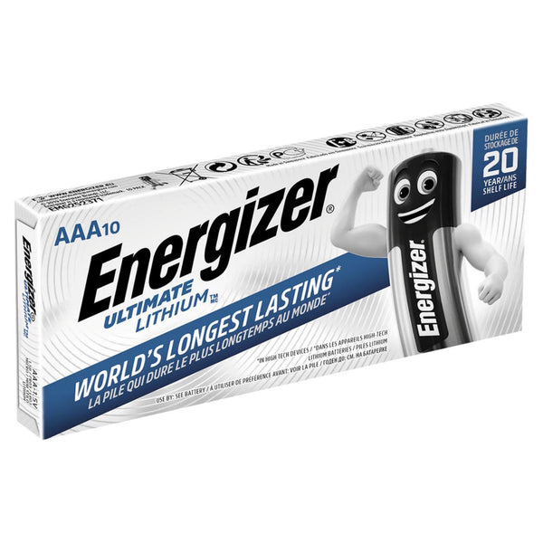 Energizer Ultimate Lithium AAA LR03 L92 Batteries | 10 Pack