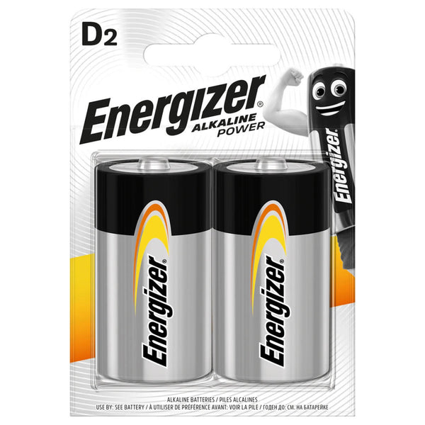  Energizer Alkaline Power D LR20 Batteries | 2 Pack