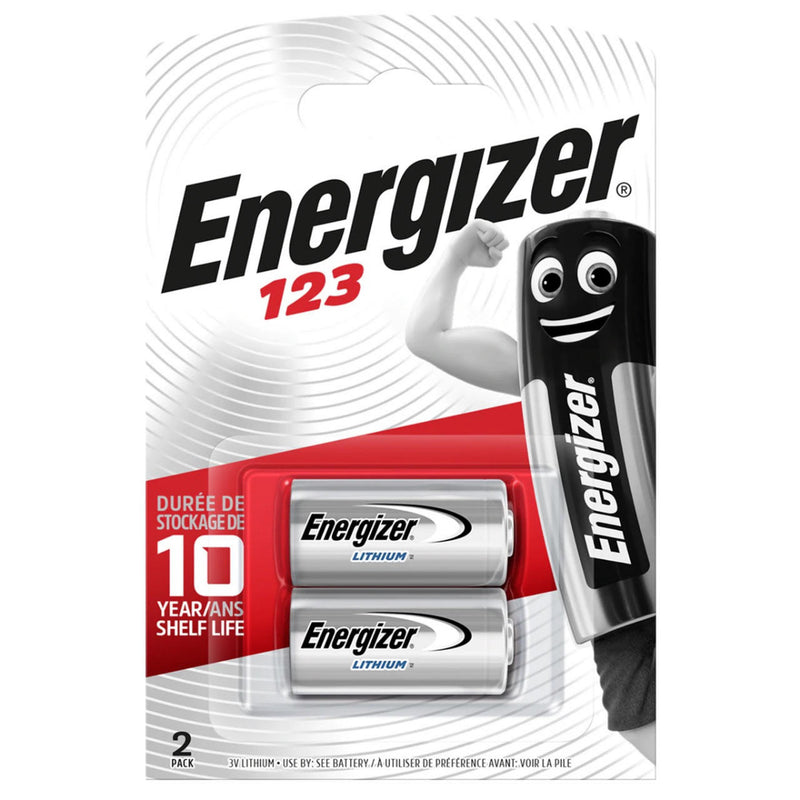 Energizer CR123A 123 3V Lithium Batteries | 2 Pack