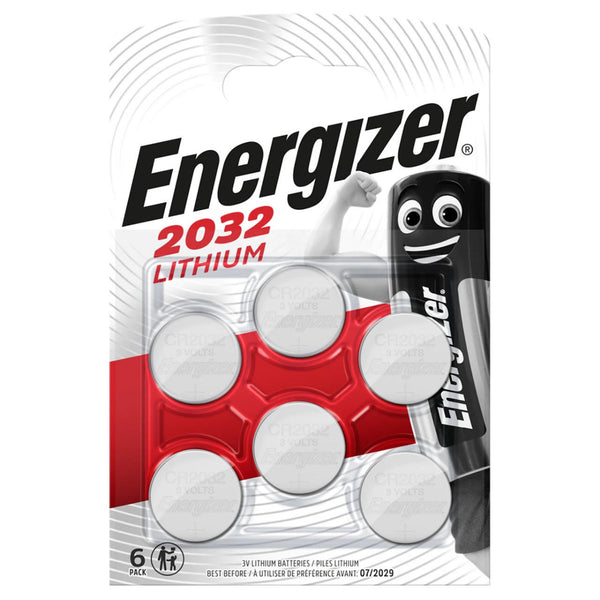 Energizer CR2032 Coin Cell 3V Lithium Batteries | 6 Pack