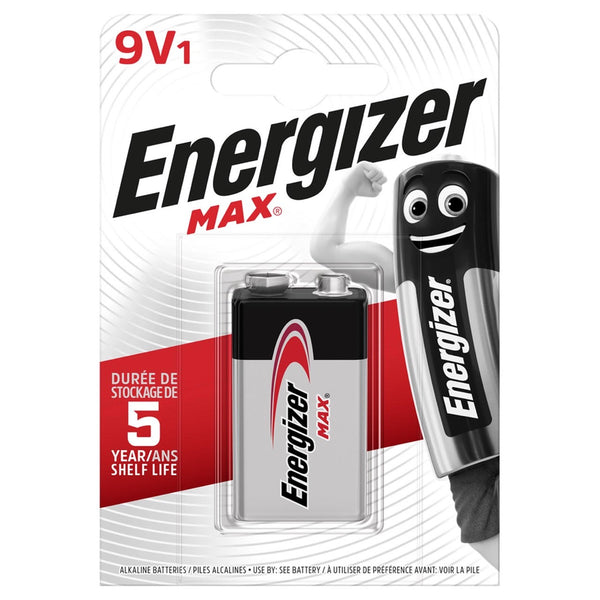 Energizer Max 9V PP3 6LR61 Alkaline Battery | 1 Pack