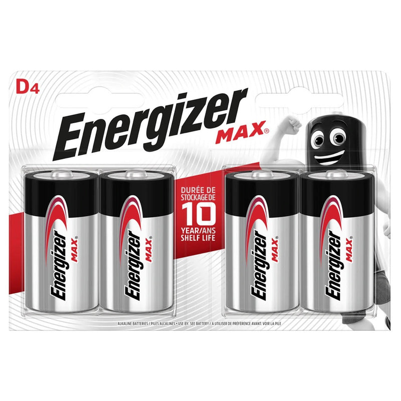   Energizer Max D LR20 Alkaline Batteries | 4 Pack