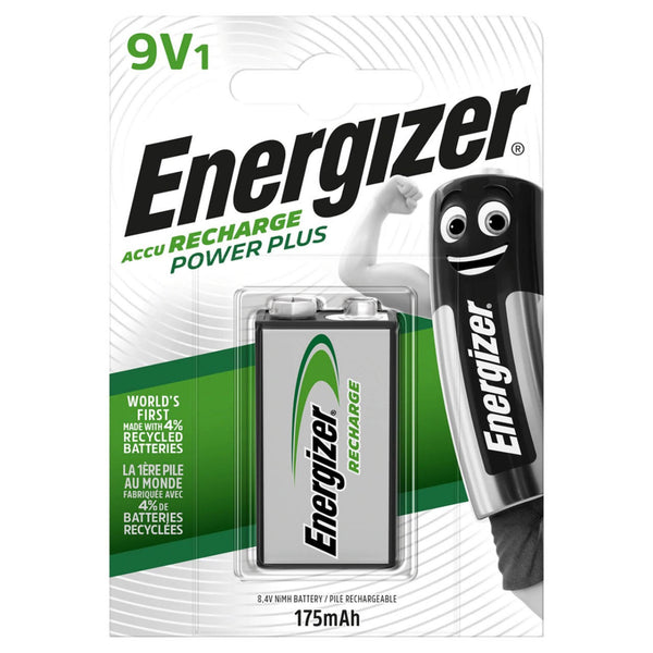 Energizer Power Plus 9V PP3 6HR61 175mAh Rechargeable Battery | 1 Pack
