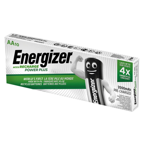 Energizer Power Plus AA HR6 Pre-Charged 2000mAh Rechargeable Batteries | 10 Pack