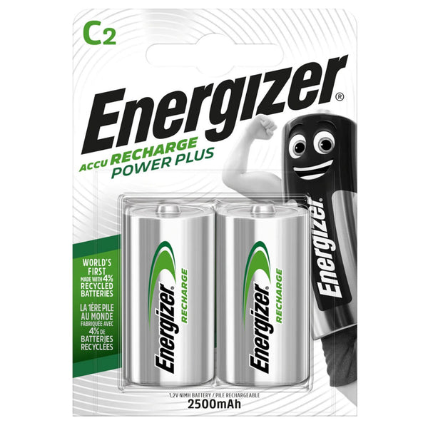 Energizer Power Plus C HR14 2500mAh Rechargeable Batteries | 2 Pack