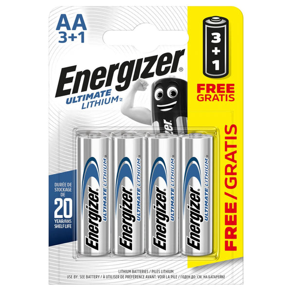 Energizer Ultimate Lithium AA LR6 L91 Batteries | 4 Pack