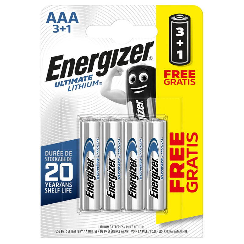 Energizer Ultimate Lithium AAA LR03 L92 Batteries | 4 Pack