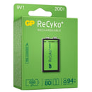 GP ReCyko+ 9V PP3 200mAh Rechargeable Battery | 1 Pack, Main image