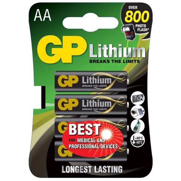 GP Lithium AA FR6 1.5V Batteries | 4 Pack