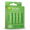 GP ReCyko+ AA HR6 2600mAh Rechargeable Batteries | 4 Pack, Main image