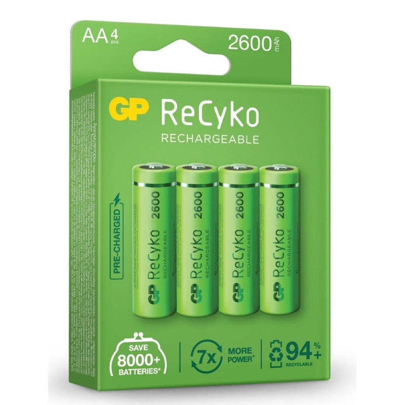 GP ReCyko+ AA HR6 2600mAh Rechargeable Batteries | 4 Pack