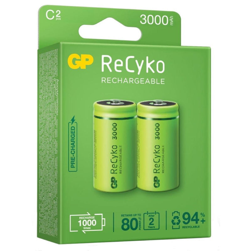 GP ReCyko+ C LR14 3000mAh Rechargeable Batteries | 2 Pack