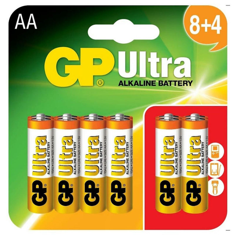 GP Ultra AA LR6 Alkaline Batteries | 12 Pack