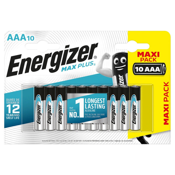 Energizer Max Plus AAA LR03 Batteries | 10 Pack
