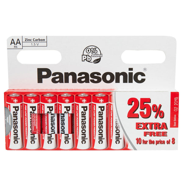 Panasonic Zinc AA LR6 Batteries | 10 Pack