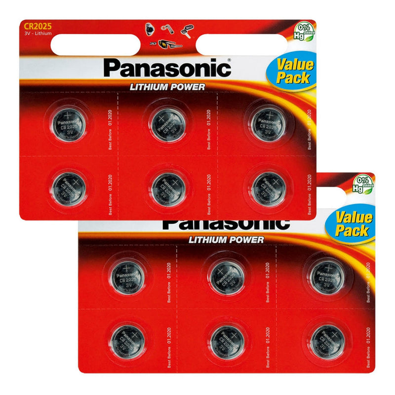 Panasonic CR2025 Coin Cell Batteries | 12 Pack