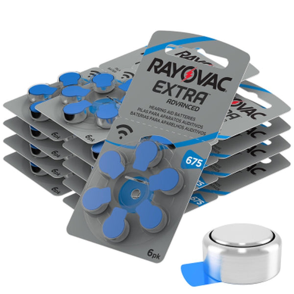 Rayovac Extra Hearing Aid Batteries | Size 675 | Blue | 60 Pack