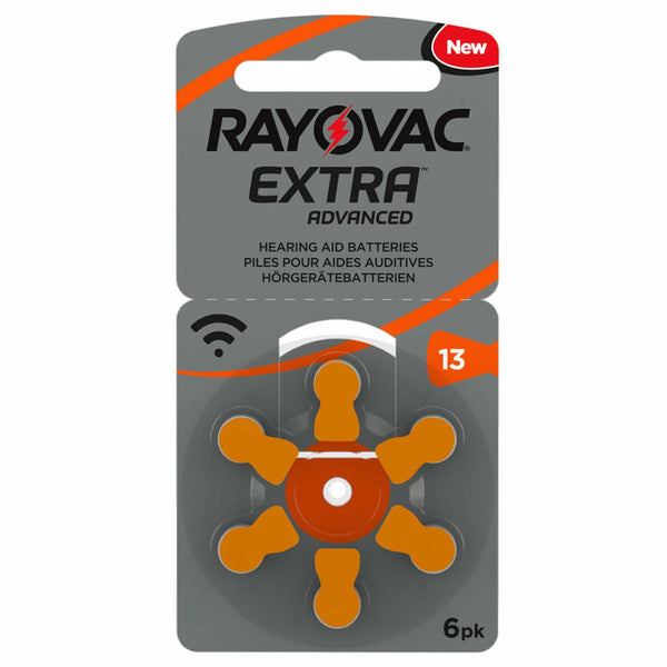 Rayovac Extra Hearing Aid Batteries | Size 13 | Orange | 6 Pack
