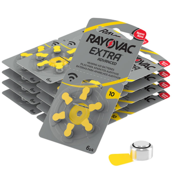 Rayovac Extra Hearing Aid Batteries | Size 10 | Yellow | 60 Pack